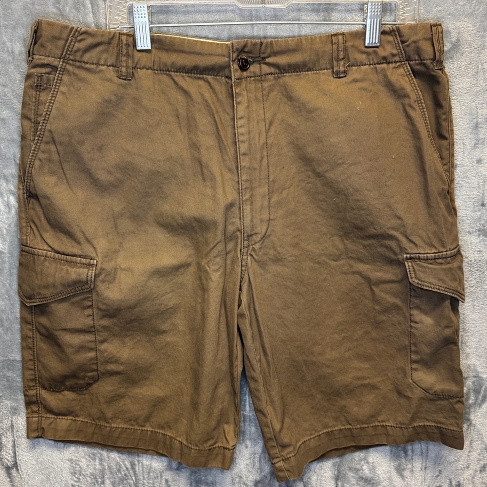 2210 | Dockers Mens Brown Cargo Shorts Size 36 100% Cotton Multi-Pocket Utility